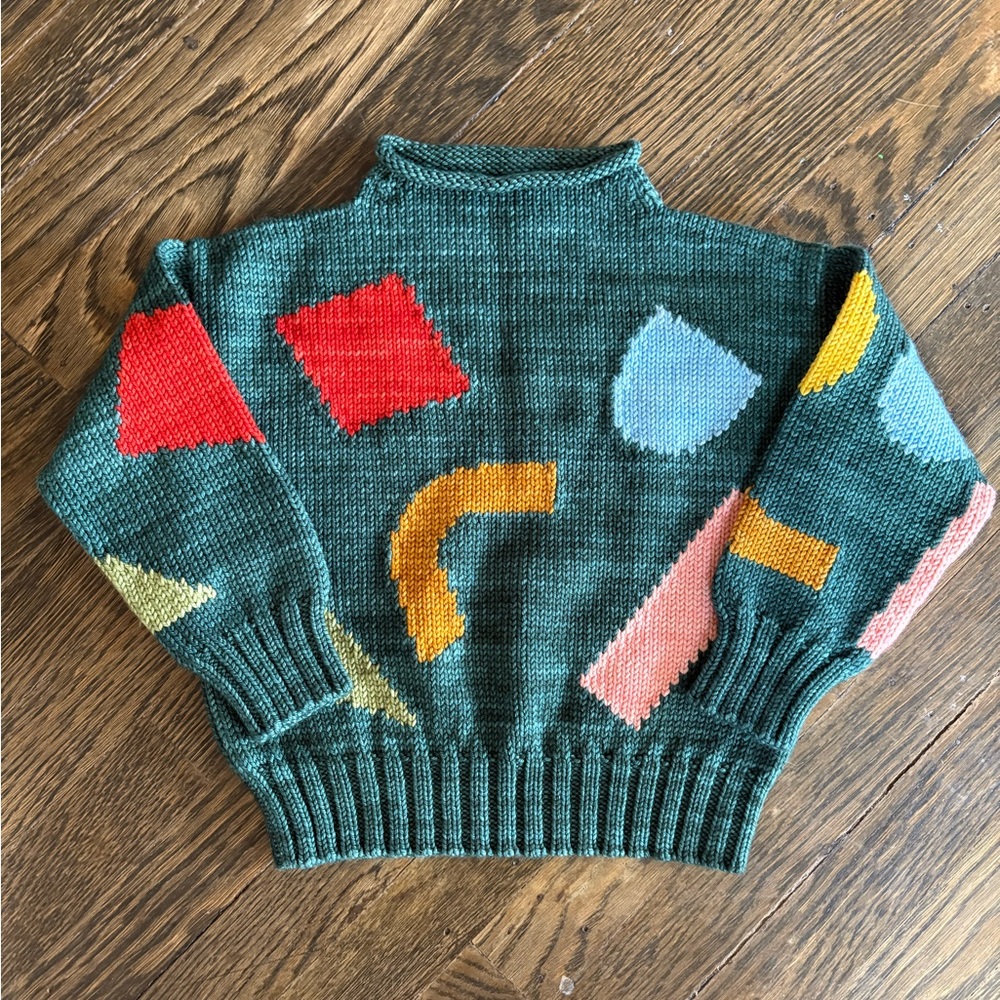 Gorgeous never worn Misha and Puff Geometric Wool Pullover Sweater, size 3-4